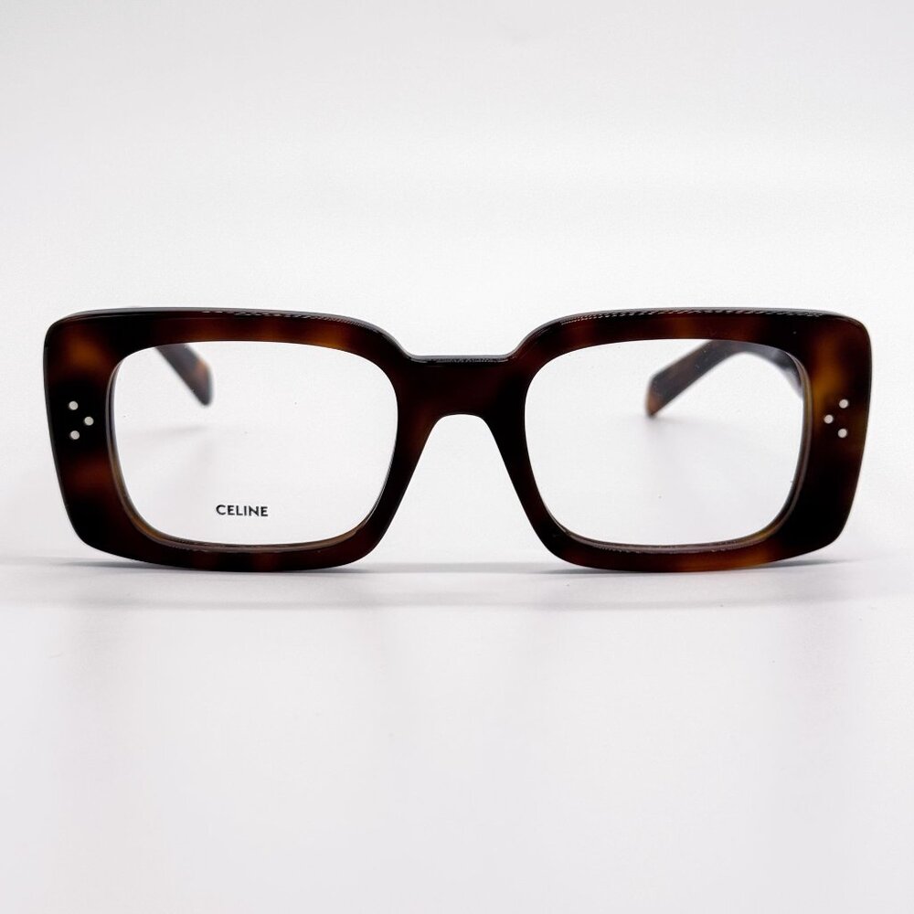 NEW CL50163I 053, SQUARE HAVANA BROWN WOMEN EYEGLASSES CELINE - Picture 4 of 10
